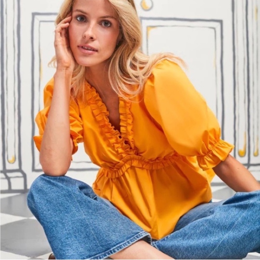 NWOT Hyacinth House Canary Ruffle Rela Blouse